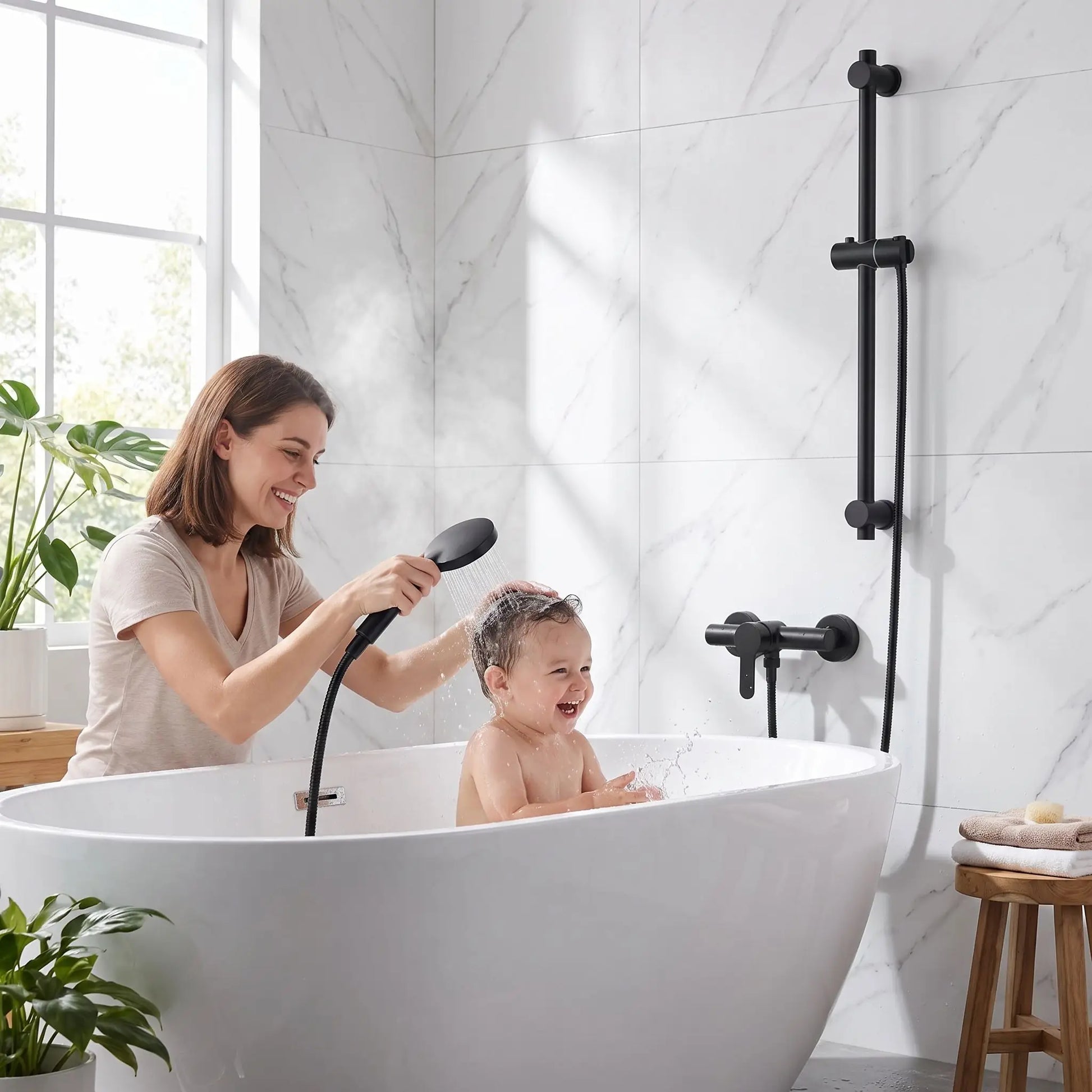 mitigeur de douche femme lave enfant avec douchette