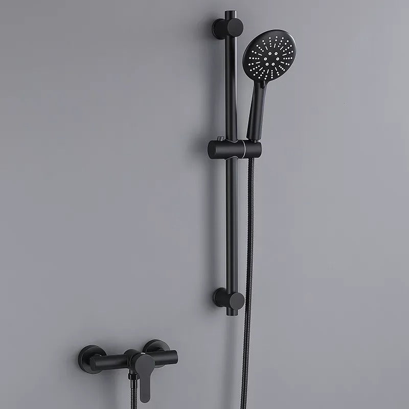 mitigeur de douche noir barre coulissante robinet et douchette