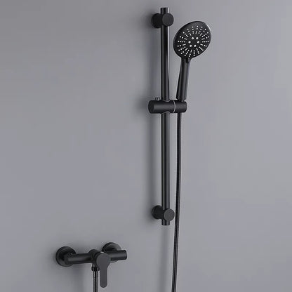 mitigeur de douche noir barre coulissante robinet et douchette