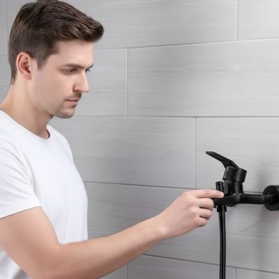 Mitigeur douche utiliser par homme