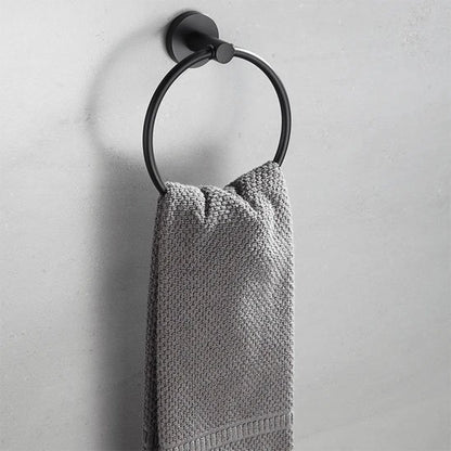 Porte serviette mural noir avec serviette
