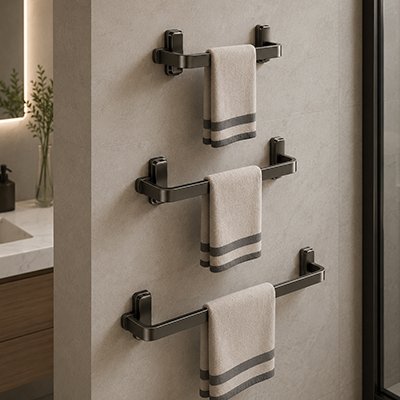 Porte serviette salle de bain 3 grandeurs différents installer sur mur